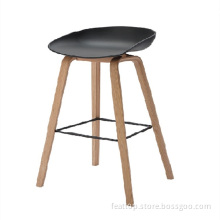 High Bar Chair Wooden Legs Beverage Bar Stool